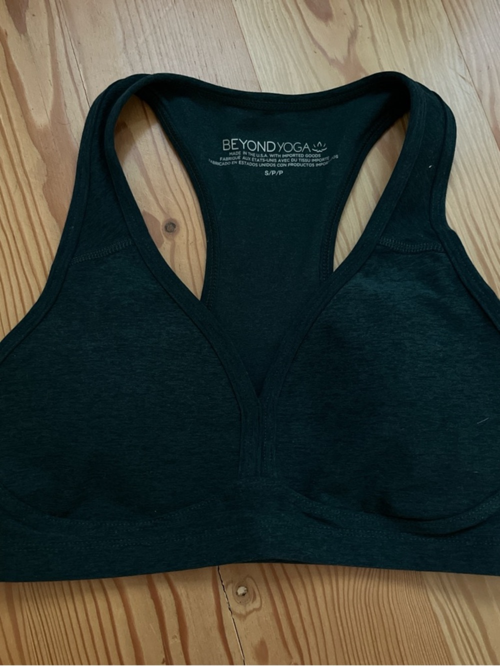 Beyond Yoga dark green Racerback Sports Bra